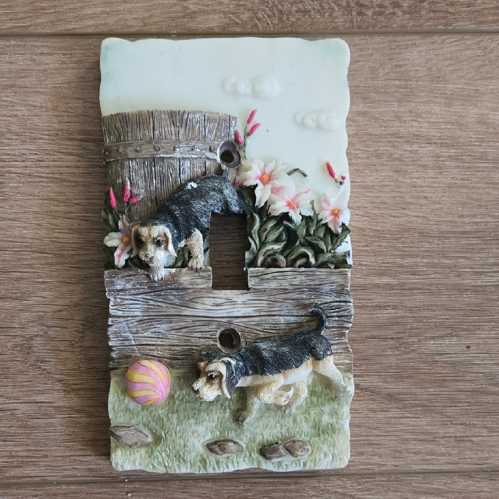 Vintage Dog and Garden Lightswitch Cover